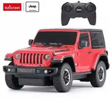 Jeep Wrangler JL mastelio 1:24 Rastar 79500 valdomas raudonas automobilis