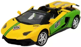 Sportinis automobilis kabrioletas su LED žibintais, valdomas pulteliu, geltonas