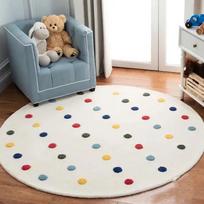 Cream Style Round Polka Dot Area Rug