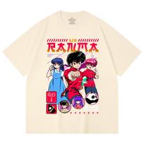 230 Gsm 100% Cotton Ranma 12 V5 Print Unisex Heavy Cotton T Shirt XS abrikosas