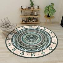 Moroccan Round Carpet Large Washable Area Rugs for Living Room Bedroom Home Rocking Chair Floor Mat Lounge Decor 80x80cm