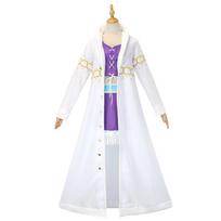 ONE PIECE Robin kostiumas cosplay, striukė su kailine apykakle, pilnas Nicole Robin kostiumas cosplay rinkinys S white