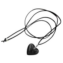 Goth Black Rope Big Heart Pendant Choker Necklace for Women Elegant Weave Knotted Bowknot Adjustable Chain Jewelry 24mm