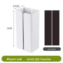 Magnetic Wall-Mounted Wet Wipe & Foil Organizer, No-Drill Tissue Dispenser for Kitchen Fridge white
