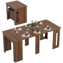 Išlankstomas valgomojo stalas Prailginamas valgomojo stalas Valgomojo stalas, Mobilus, Modernaus dizaino, 180cm x 85cm x 75cm, Rudas 180 x 85 x 75 cm ruda