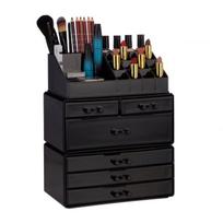 Makiažo organizatorius su stalčiais 29x23,5x14cm., juodos spalvos