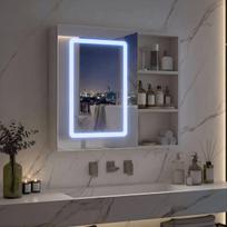 Vonios spintelė su LED apšvietimu, 60,2 x 15,2 x 60,2 cm, prie sienos tvirtinama spintelė su lentyna, 3 reguliuojamos šviesos spalvos ir apsauga nuo rasojimo