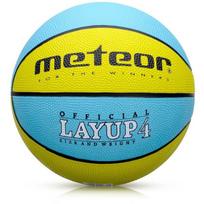 Krepšinio kamuolys METEOR LAYUP, 4 dydis, mėlynas/geltonas
