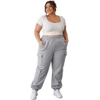 Moteriškos „Saitdress“ cargo sportinės kelnės su šiltu pamušalu, pilkos, 2XL