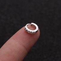 Cartilage Tragus Silver Gold Rosegold Nose Ring CZ Ear Piercing Huggie Hoop Earring Body Jewelry Silver 6mm