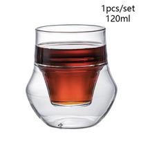 Naujas Kūrybiškas Dvisienis Stiklinis Puodelis Espresso Kavos Puodelis Apsaugotas nuo Karščio Pieno Vakarėlio Brendžio Vyno Arbatos Puodelis 120/250/335ml 120ml-335ml black