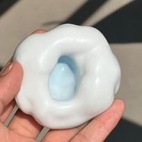 1pc Handmade Ice Skin Squishy Ball, Ultra-Soft Slow Rising Stress Relief Toy, Sticky Squeeze Fidget Toy for Kids Adults mėlyna