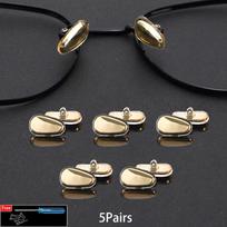 5/10/20 Pairs Oval Screw-in Silicone Glasses Nose Pads New Elastic Golden Silvery Eyewear Brackets for DIY Eyeglasses Repairing