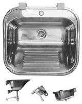 AQUA HEATING KOMORA/KRIAUKLĖ SKALBYKLŲ/SODAS/GARAZAS NERŪDIJANČIO PLIENO CHROMAS/BLIZGUS 55x50x21 cm SU SKYLUTE SU LENTYNĖLE