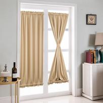 85% Blackout Rod Pocket Door Curtain, High Density Solid Color Privacy Drapes, Top & Bottom Rod Pocket, 1 Panel for Window Glass Door 64*102cm 178g kava