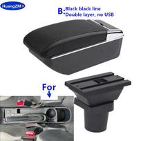 For Toyota Yaris 3 Car Armrest Box For Toyota Hybrid / Yaris Vitz Armrest Box Central Storage box Retrofit Car Accessories B black line NO USB