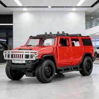 1/32 Hummer H2 lydinio liejimo žaislinis automobilio modelis su garsu ir šviesa Vaikams skirta žaislinė kolekcionuojama prekė Gimtadienio dovana red