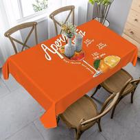 1 vnt. Aperol Spritz kolekcijos staltiesė - ryškiai oranžinė stačiakampė staltiesė valgomajam, biurui ir sodybos dekorui 100x145cm