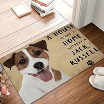 Pet Door Jack Russell Mat Adorable Golden Retriever Design Absorbent and Soft Modern Decor Perfect for Entryways and Kitchens 40X60CM