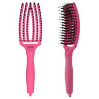 Olivia Garden Fingerbrush Bubble Pink - Plaukų šepetys su šepetėliu iš šernų plauko, vidutinio dydžio, Amazonės Rožė