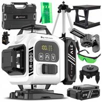 Kryžminis lazerinis nivelyras 16 linijų 4D 360 su stovu ir dėklu