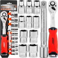 Rinkinys su terkšle 1/2'' 12 vnt. 72T ir prailginimu VERKE V39096