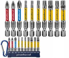 Smūginiai antgaliai PH2 PZ TORX 50 mm su magnetiniu raktų pakabu PIRANHACUT