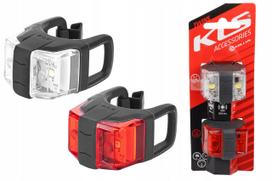 Dviračio LED žibintų rinkinys KELLYS TWINS II priekinis galinis juodas