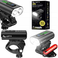 Dviračio USB LED žibintas, priekinis ir galinis, 13 režimų, ALU
