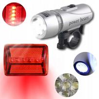 LED dviračio žibintų rinkinys priekinis + galinis