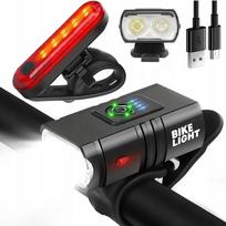 Dviračio LED šviesa 1000 lm, USB įkrovimas, galinis LED, atspari vandeniui