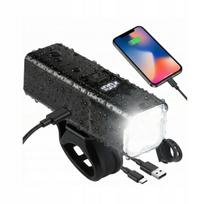 Dviračio priekinis žibintas su prieblandos jutikliu 1800 lm 4000 mAh Powerbank