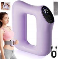 Masažo diržas 1200mAh violetinis, 3 režimai, sustiprinta juosta