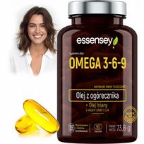 Maisto papildas Omega 3-6-9 + Vitaminas E, 90 kapsulių, linų sėmenų ir žuvų aliejus