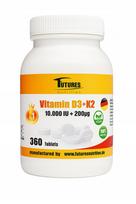 Vitaminai Futures Nutrition D3 10.000 + K2 MK7, 360 tablečių