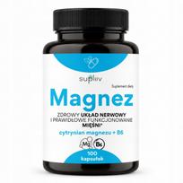 Maisto papildas Magnesium Citrate + vitamin B6, 100 kapsulių, supliiv