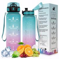 Vandens butelis 1000ml Tritan su matuokliu, motyvacinis