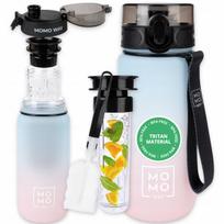 Gertuvė MOMO WAY mėlyna-rožinė 600ml su snapeliu