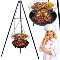 Trikojo sodo židinys su 52 cm grotelių pakabinama žarine