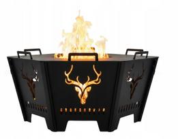 Lauko židinys Deer Bull, plieninis, modernus, 2in1, sulankstomas