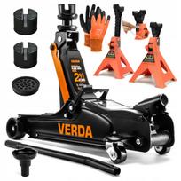Automobilių domkratas 2.5T 80–360 mm ir 3T atraminės stovelės Verda