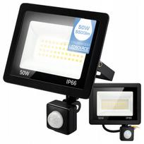 LED prožektorius 50W LEDSOURCE juodas IP66 su judesio ir sutemų jutikliu