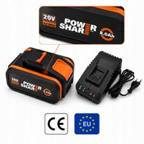 Akumuliatoriaus komplektas 20V 8.0Ah su įkrovikliu, tinka WORX WA3572 WA3553 WRI68E