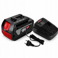 Akumuliatorių rinkinys Bosch 18V 8Ah su įkrovikliu, skirtas GSR, GBH, GST įrankiams, Li-ion