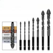 Grąžtų rinkinys stiklui, plytelėms, keramikai ir porcelianui 3–12 mm, 7 vnt., 1/4" šešiakampis kotas