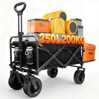 Sulankstomas sodo vežimėlis 66x45x40 cm 250L 200kg juodas XXL