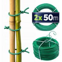 Vielos 50 m 0,7 mm augalų rišimui, PVC danga, 2 vnt.