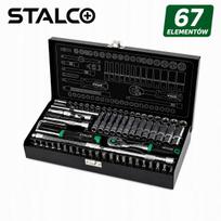 Galvučių raktų rinkinys 1/4" 67 vnt. Rattle 90T CrV metalinė dėžė