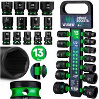 Smūginės galvutės rinkinys, 13 vnt., 1/2", 6 kampų, 10–32 mm