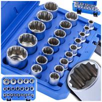 Raktų rinkinys 1/2" 8–36 spline galvutės, 12 kampų, pakabos stebules
